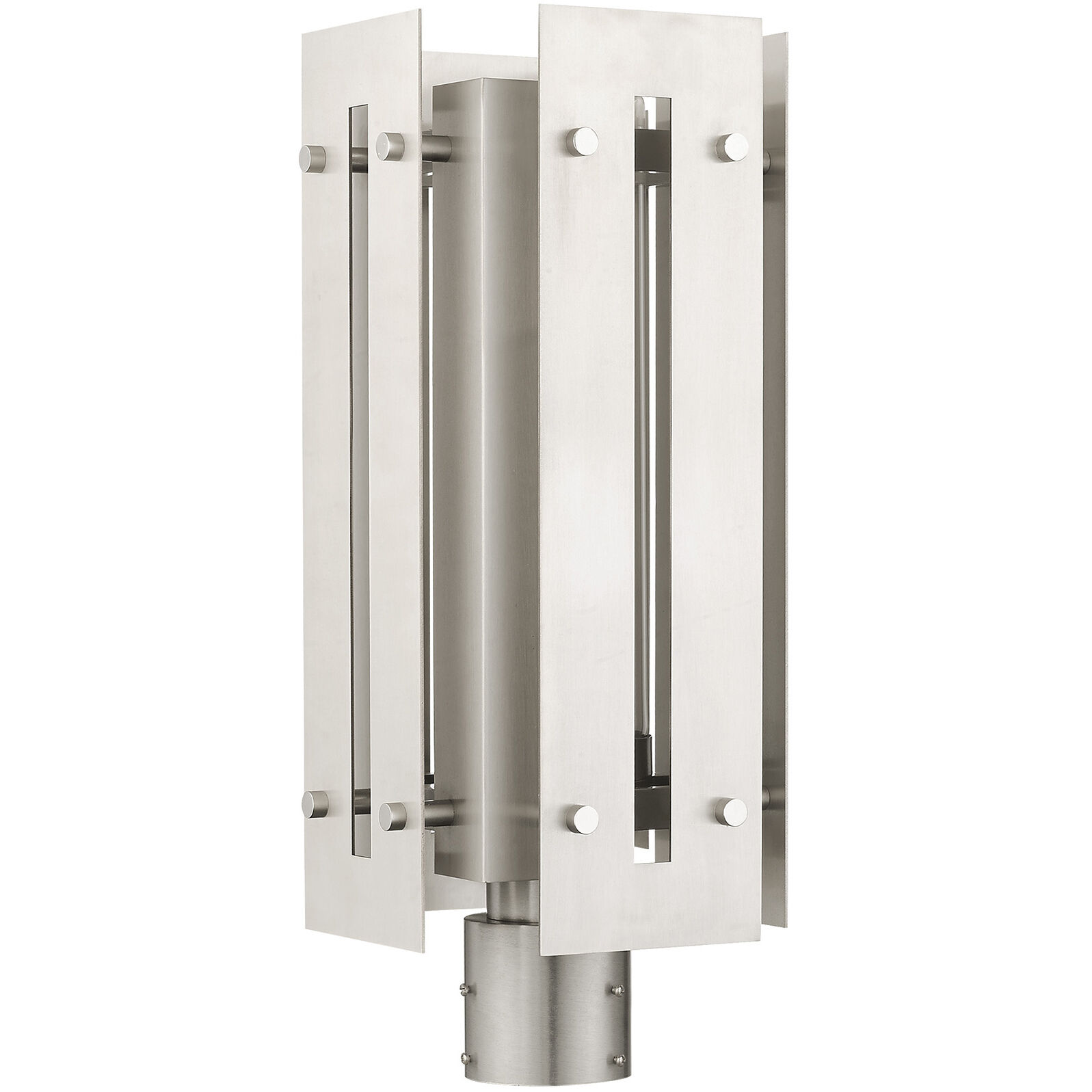 Utrecht 1 Light 20 inch Brushed Nickel Accents Outdoor Post Top Lantern
