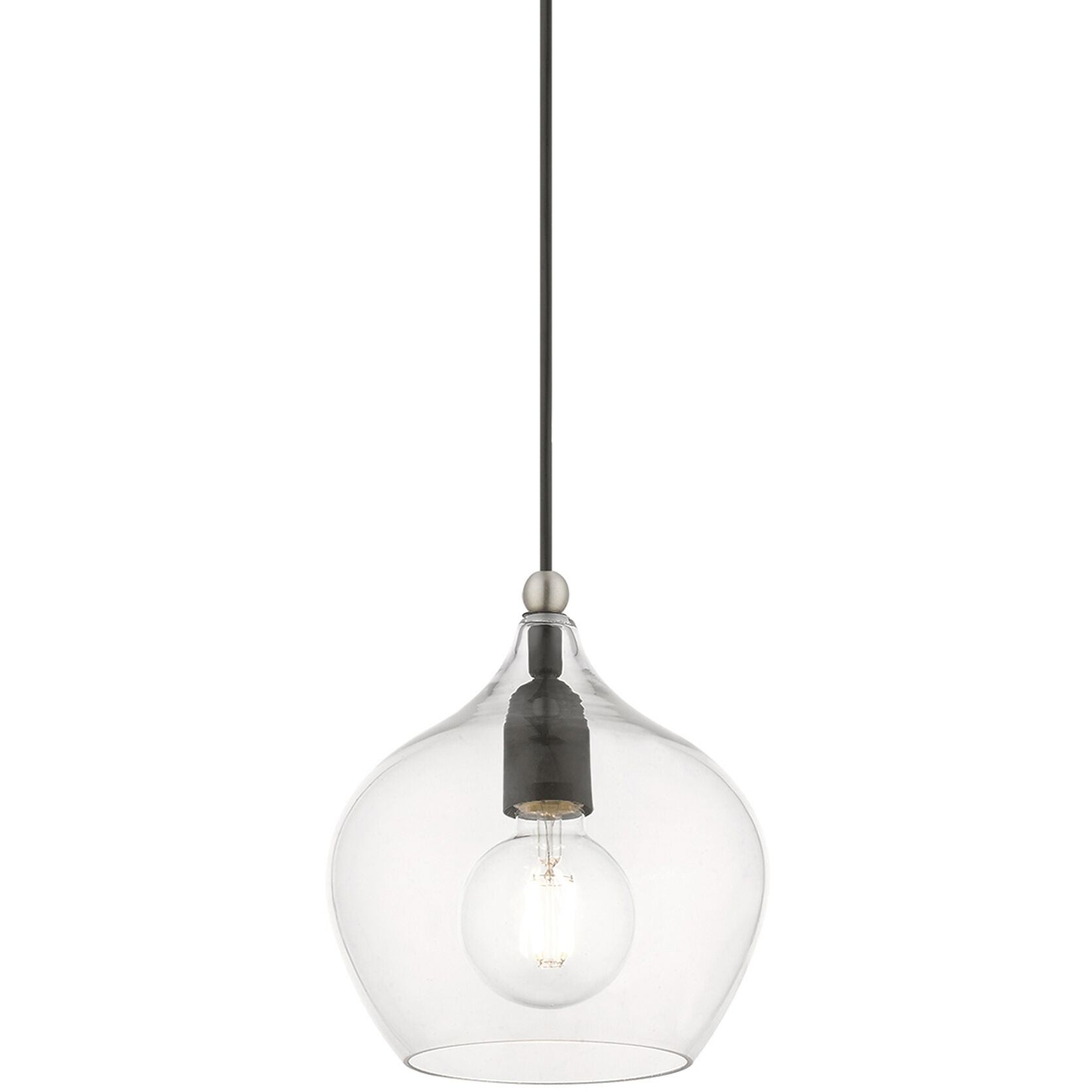 Aldrich 1 Light 8 inch Black with Brushed Nickel Accent Pendant Ceiling Light
