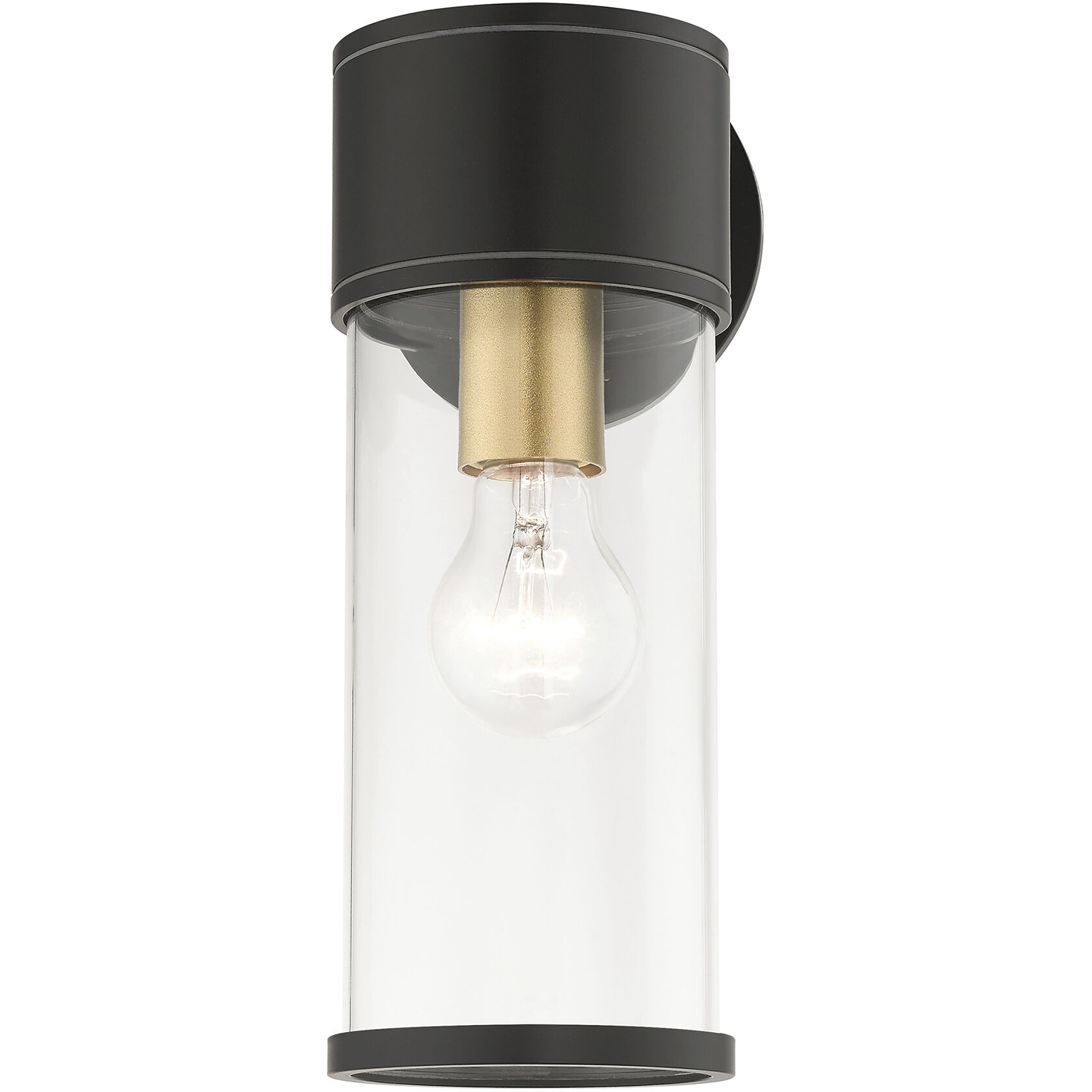 Atlantic 1 Light 4.5 inch Bronze with Antique Gold Finish Accents Outdoor Medium Wall Lantern Wall Light