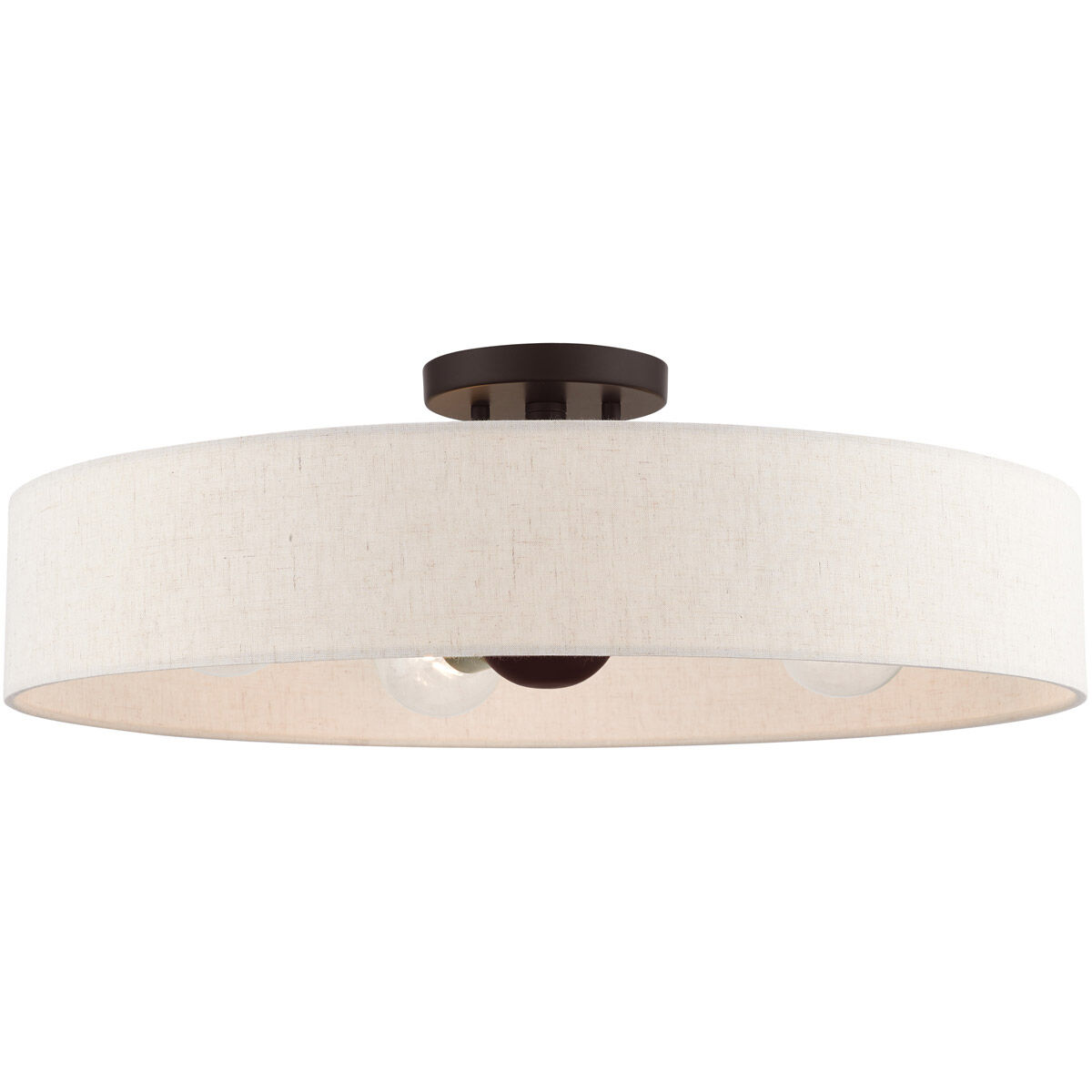 Venlo 4 Light 22 inch Bronze with Antique Brass Accents Semi Flush Ceiling Light 