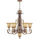 Villa Verona 7 Light 30 inch Verona Bronze with Aged Gold Leaf Accents Chandelier Ceiling Light