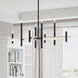Denmark 8 Light 36 inch Black with Brushed Nickel Accents Chandelier Ceiling Light
