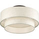 Manorwood 3 Light 18 inch English Bronze Large Semi-Flush Ceiling Light, Large