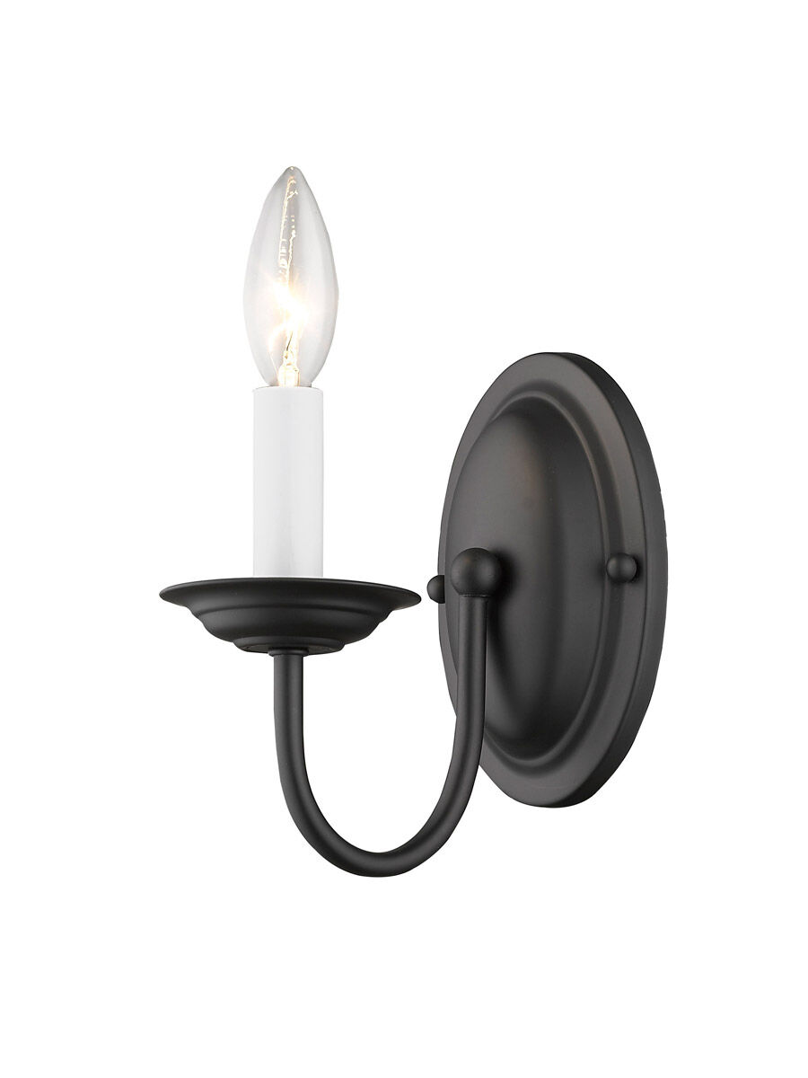Home Basics 1 Light 4 inch Black Wall Sconce Wall Light