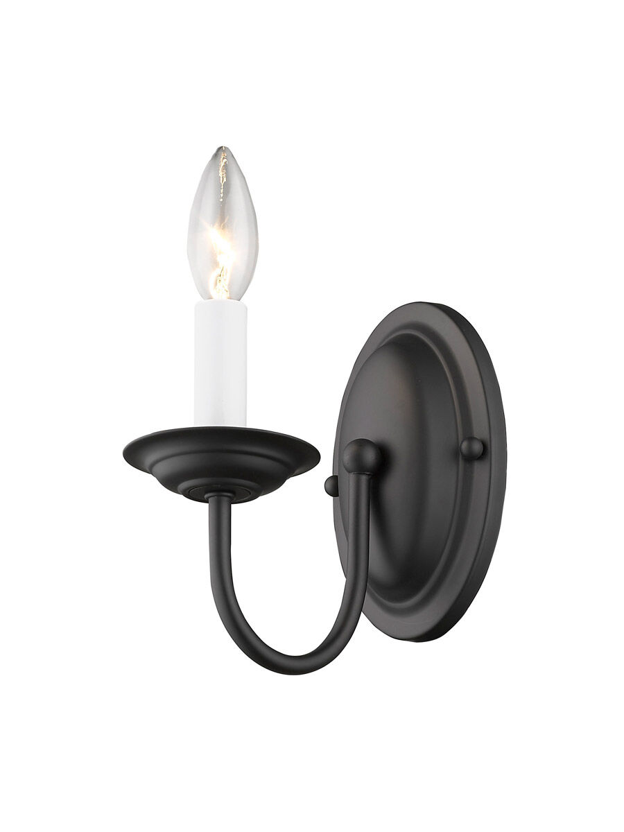 Home Basics 1 Light 4 inch Black Wall Sconce Wall Light