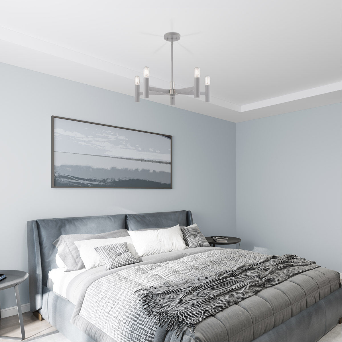 Copenhagen 5 Light 25 inch Nordic Gray Chandelier Ceiling Light