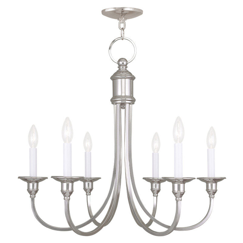 Cranford 6 Light 26 inch Polished Nickel Chandelier Ceiling Light