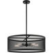 Industro 5 Light 25 inch Black with Brushed Nickel Accents Chandelier Ceiling Light