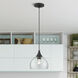 Glendon 1 Light 8.25 inch Black with Brushed Nickel Accents Glass Pendant Ceiling Light