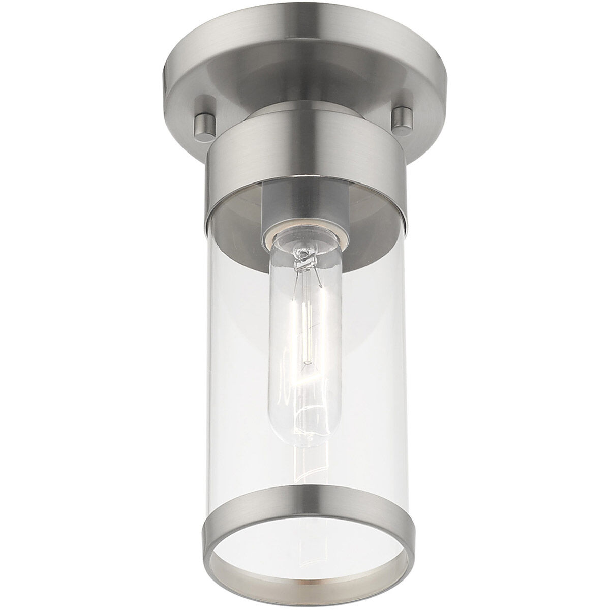 Hillcrest 1 Light 5 inch Brushed Nickel Semi-Flush Mount Ceiling Light