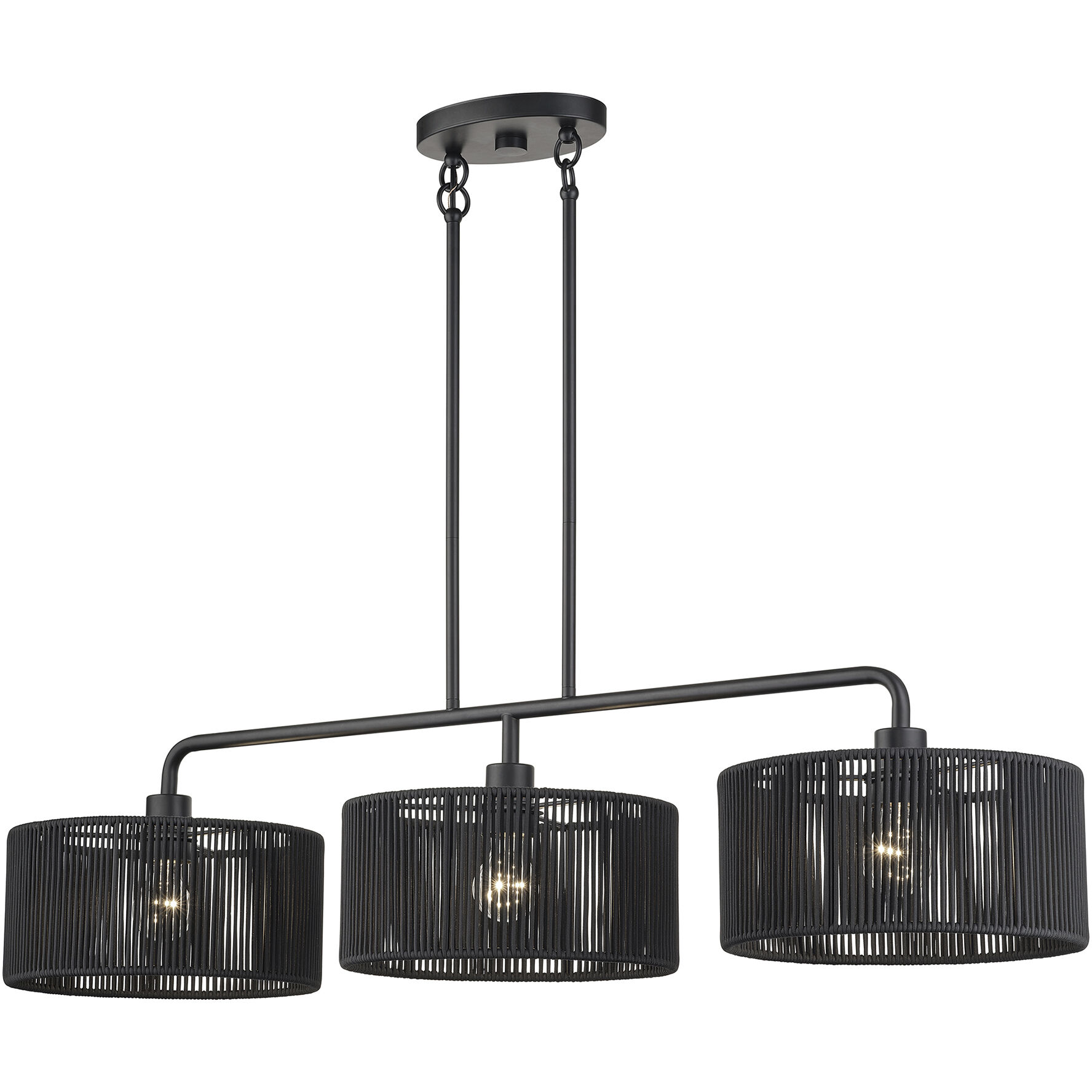 Acordia 3 Light 46 inch Black Linear Chandelier Ceiling Light, Extra Large