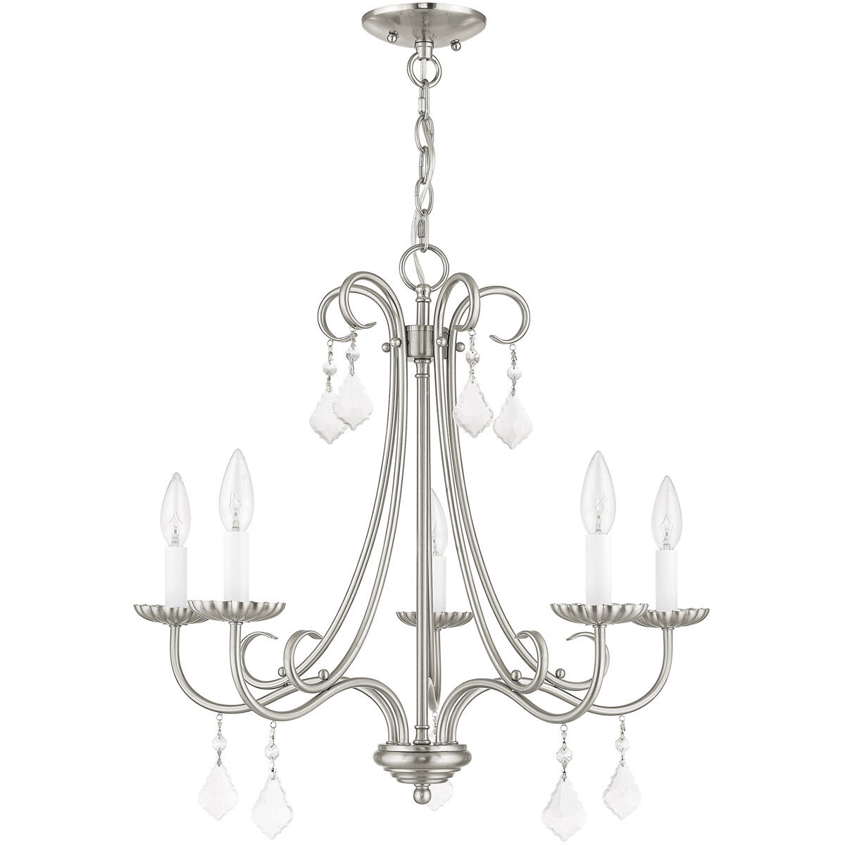 Daphne 5 Light 25 inch Brushed Nickel Chandelier Ceiling Light