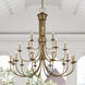Estate 21 Light 42 inch Antique Gold Leaf Chandelier Ceiling Light, Extra Large