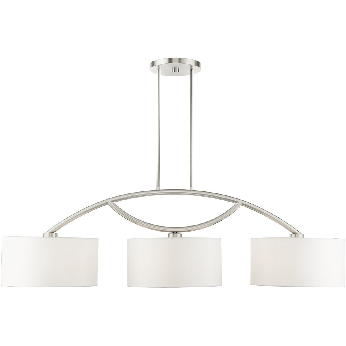 Meridian 3 Light 51 inch Brushed Nickel Linear Chandelier Ceiling Light