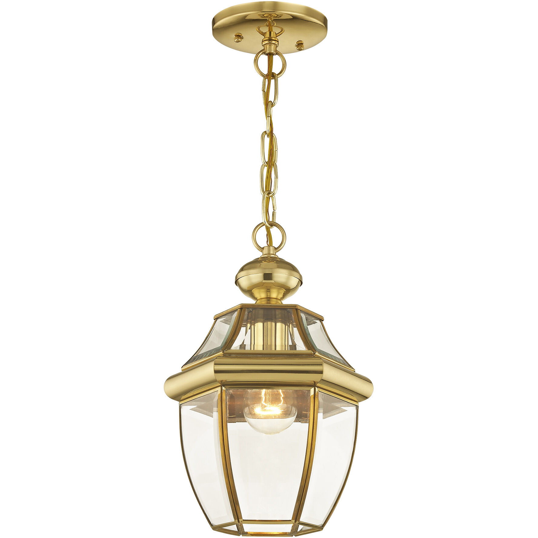 Monterey 1 Light 8.5 inch Polished Brass Outdoor Pendant Lantern
