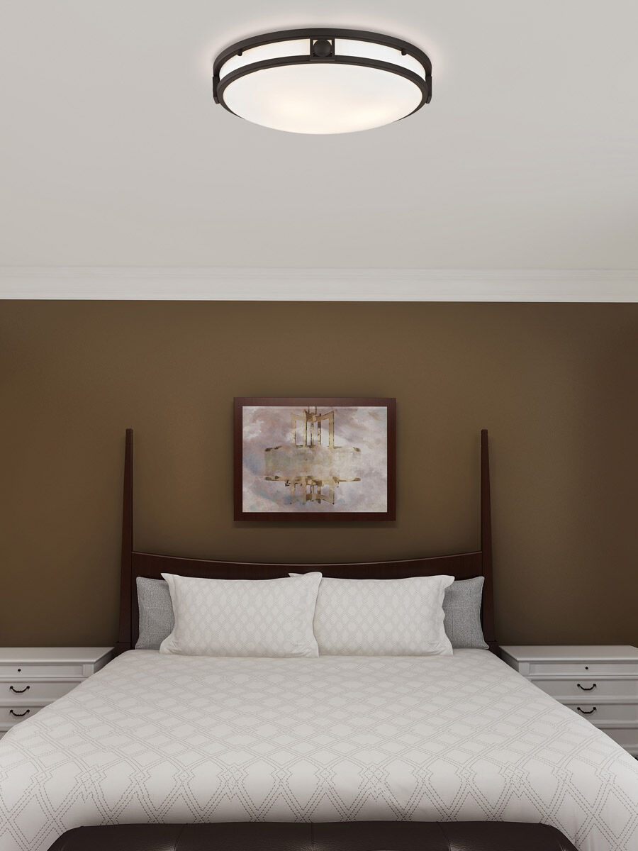 Titania 3 Light 16 inch Bronze Flush Mount Ceiling Light