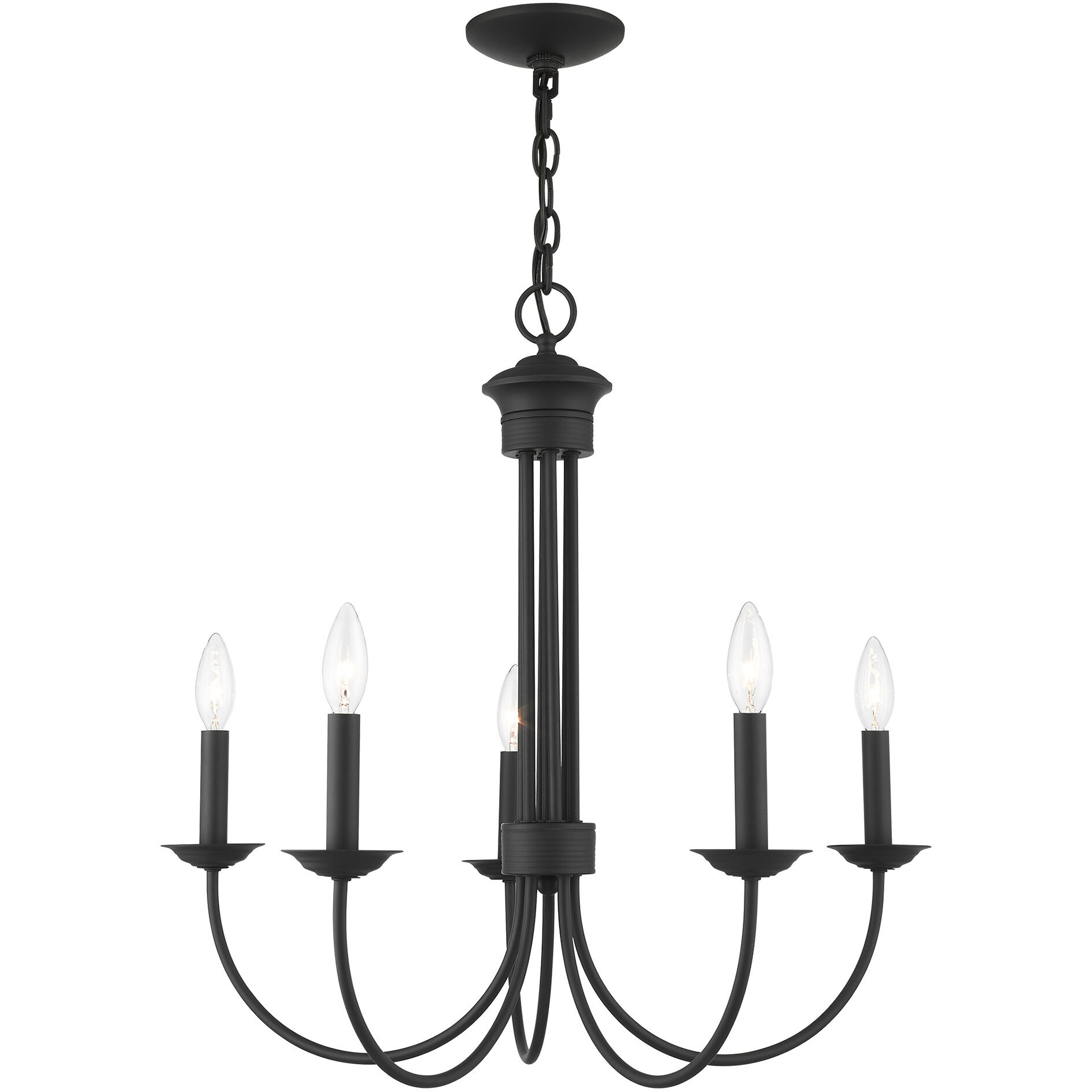 Estate 5 Light 25 inch Black Chandelier Ceiling Light