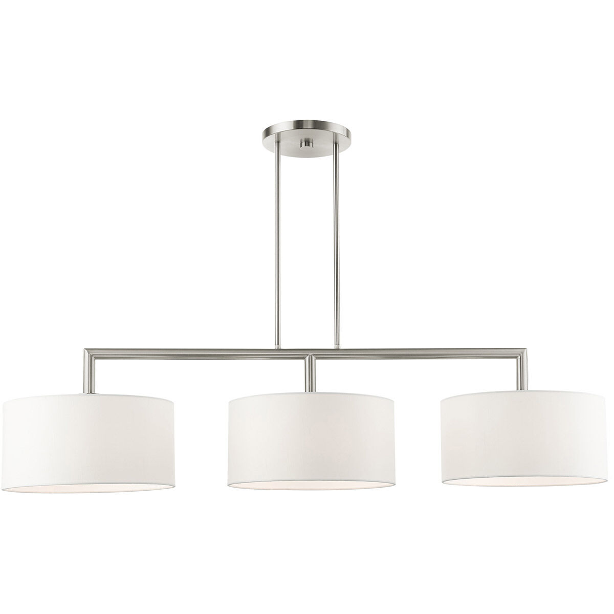 Meridian 3 Light 51 inch Brushed Nickel Linear Chandelier Ceiling Light