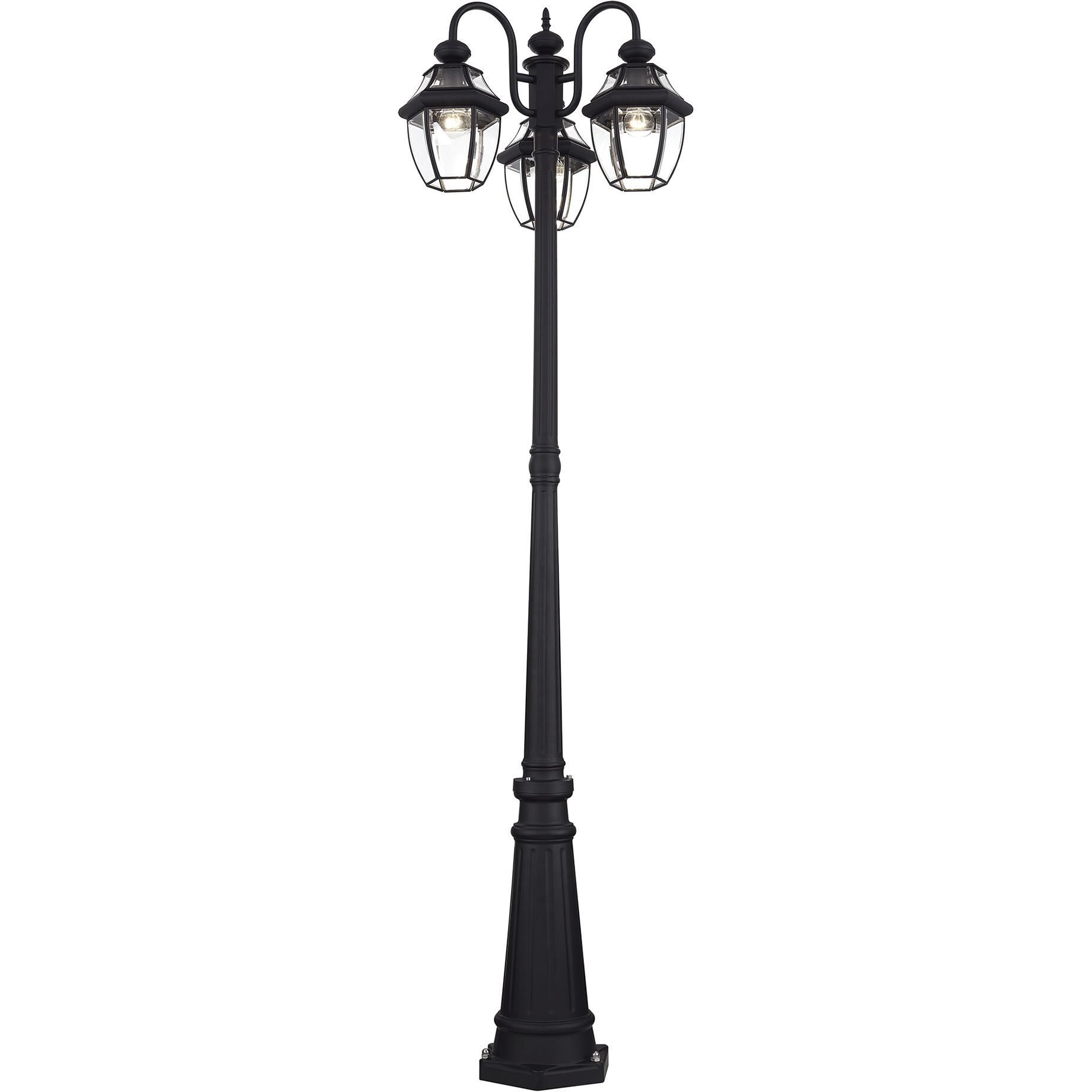 Monterey 3 Light 80.13 inch Black Outdoor 3 Head Post Light