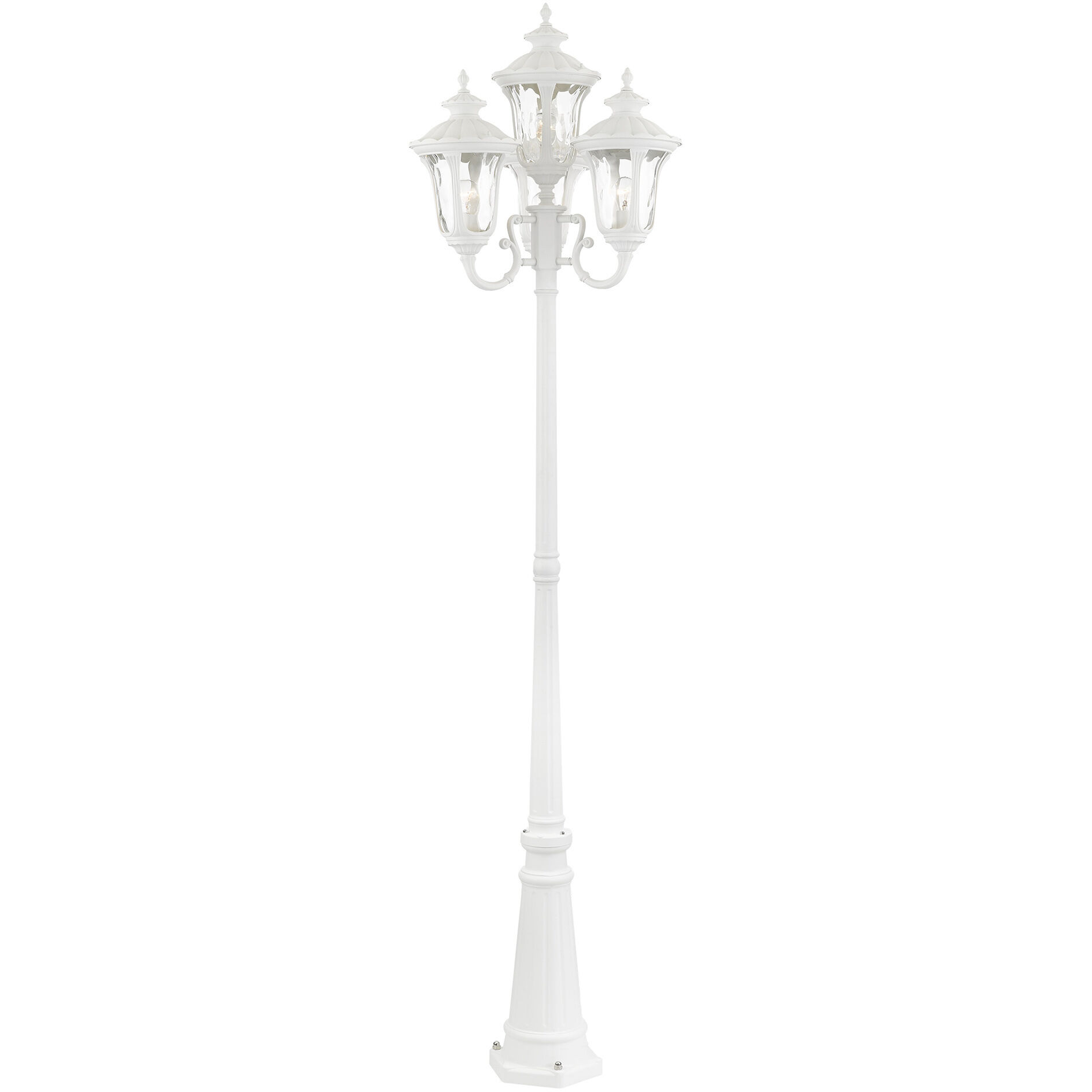Oxford 4 Light 93 inch Textured White Outdoor Post Light