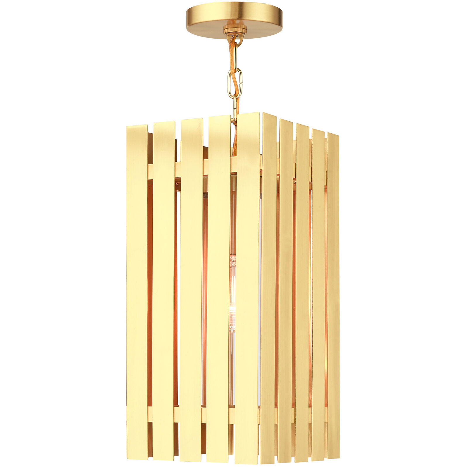 Greenwich 1 Light 8 inch Satin Brass Outdoor Pendant Lantern