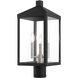 Nyack 3 Light 19.5 inch Black with Brushed Nickel Cluster Medium Outdoor Post Top Lantern