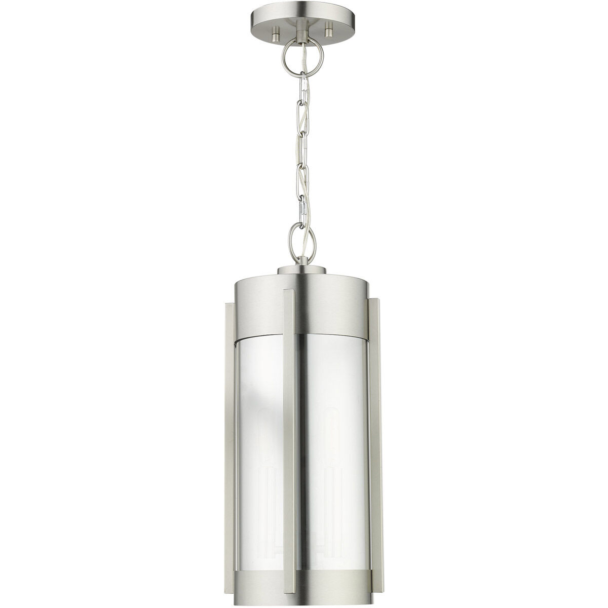 Sheridan 2 Light 8 inch Brushed Nickel Outdoor Pendant Lantern