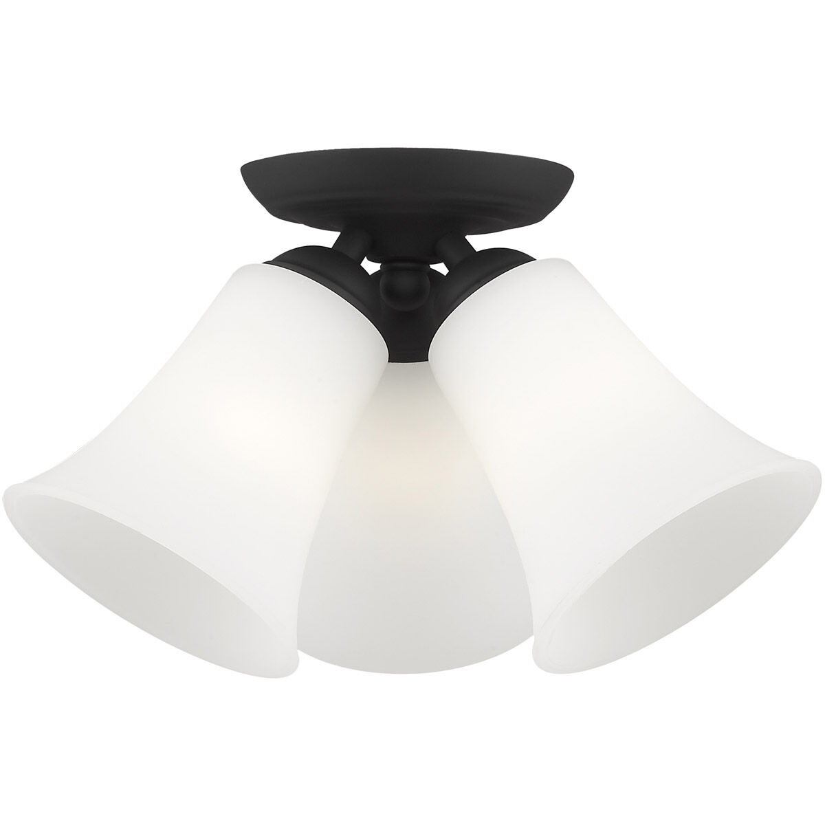 Ridgedale 3 Light 13 inch Black Semi-Flush Mount Ceiling Light