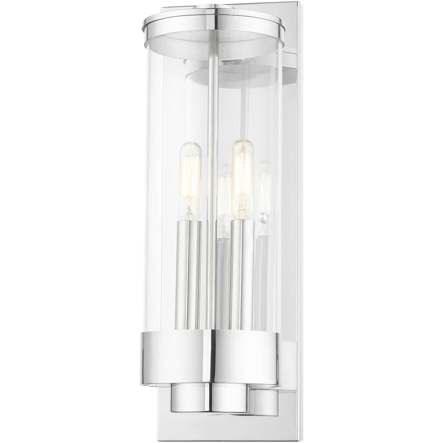 Hillcrest 2 Light 16 inch Polished Chrome Outdoor Wall Lantern