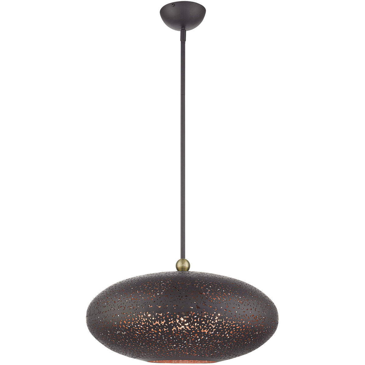 Charlton 3 Light 20 inch Bronze with Antique Brass Accents Pendant Ceiling Light