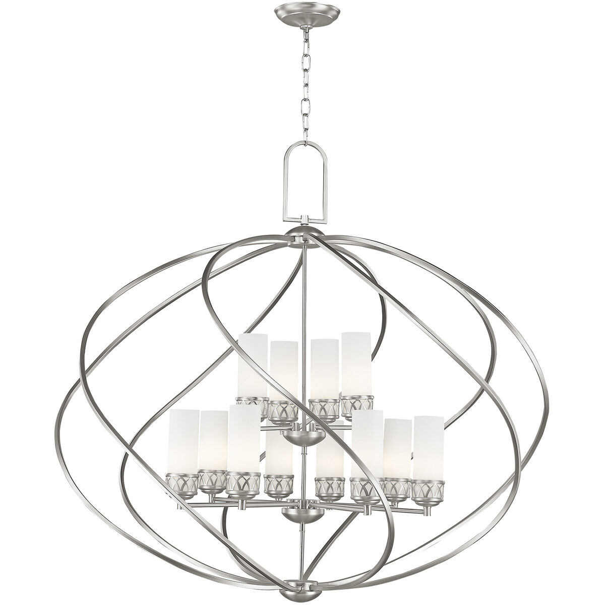 Westfield 12 Light 42 inch Brushed Nickel Foyer Chandelier Ceiling Light