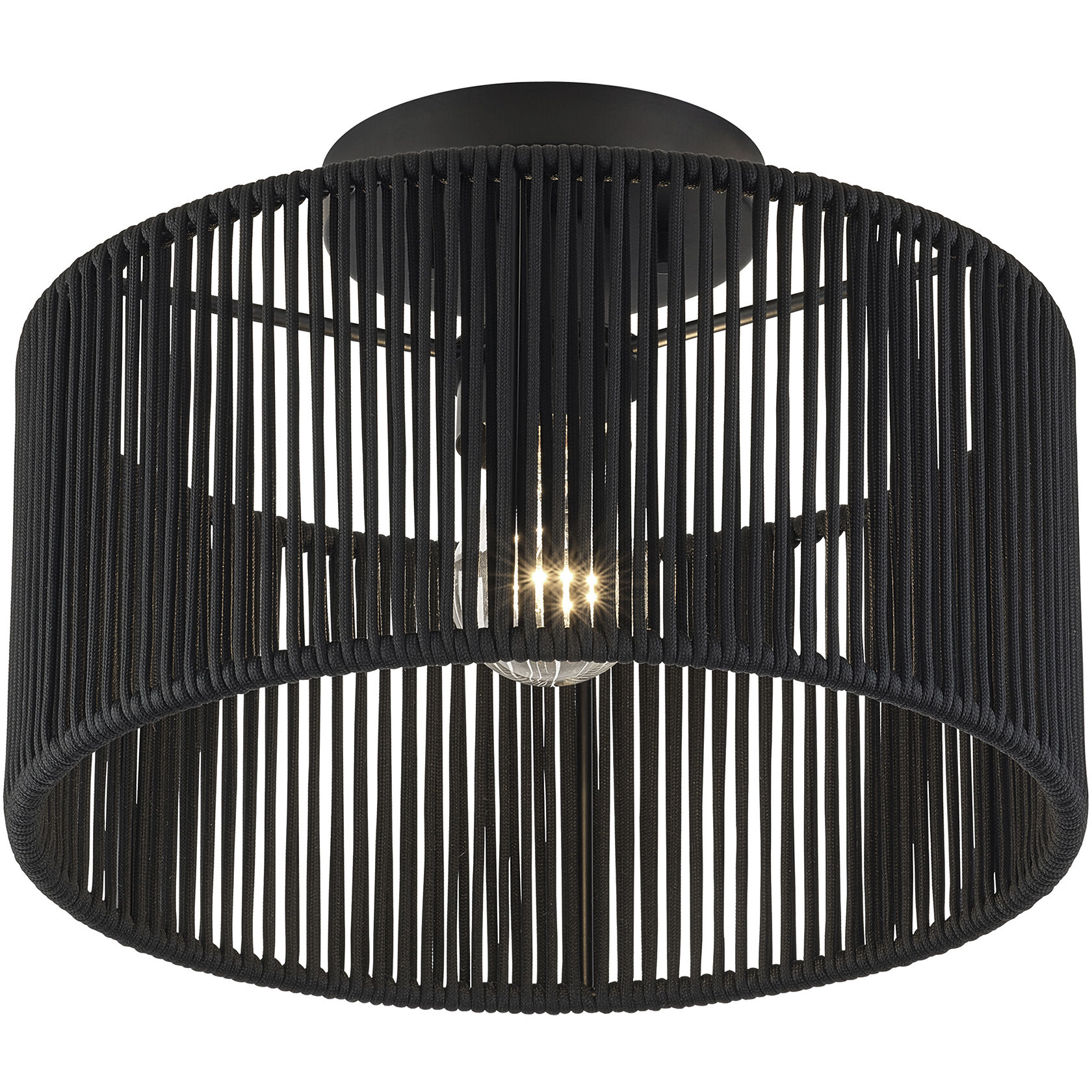 Acordia 1 Light 12 inch Black Semi Flush Mount Ceiling Light, Medium