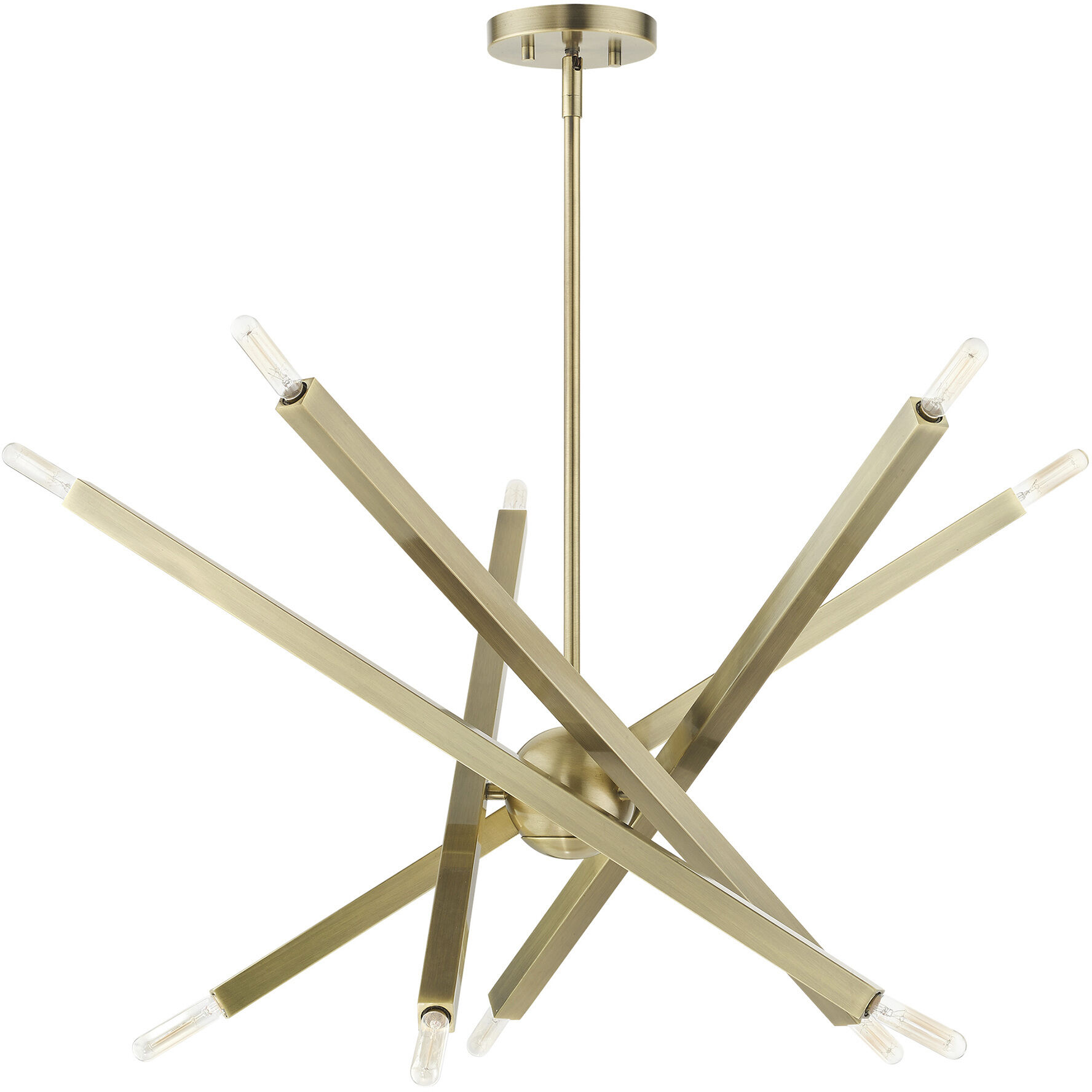 Monaco 10 Light 32 inch Antique Brass Chandelier Ceiling Light