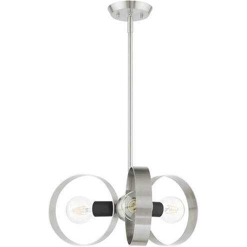 46423 Livex Lighting 46423-91 Modesto 3 Light 19 inch Brushed Nickel ...