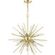Tribeca 7 Light 25 inch Soft Gold with Polished Brass Accents Pendant Chandelier Ceiling Light