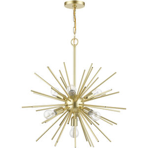 Tribeca 7 Light 25 inch Soft Gold with Polished Brass Accents Pendant Chandelier Ceiling Light