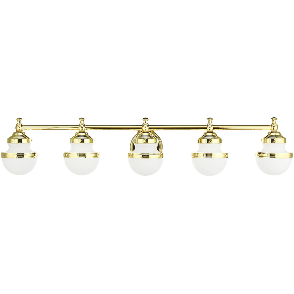 Oldwick 5 Light 43 inch Polished Brass Vanity Sconce Wall Light
