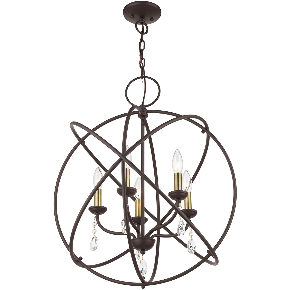 Aria 5 Light 23.5 inch Bronze Chandelier Ceiling Light