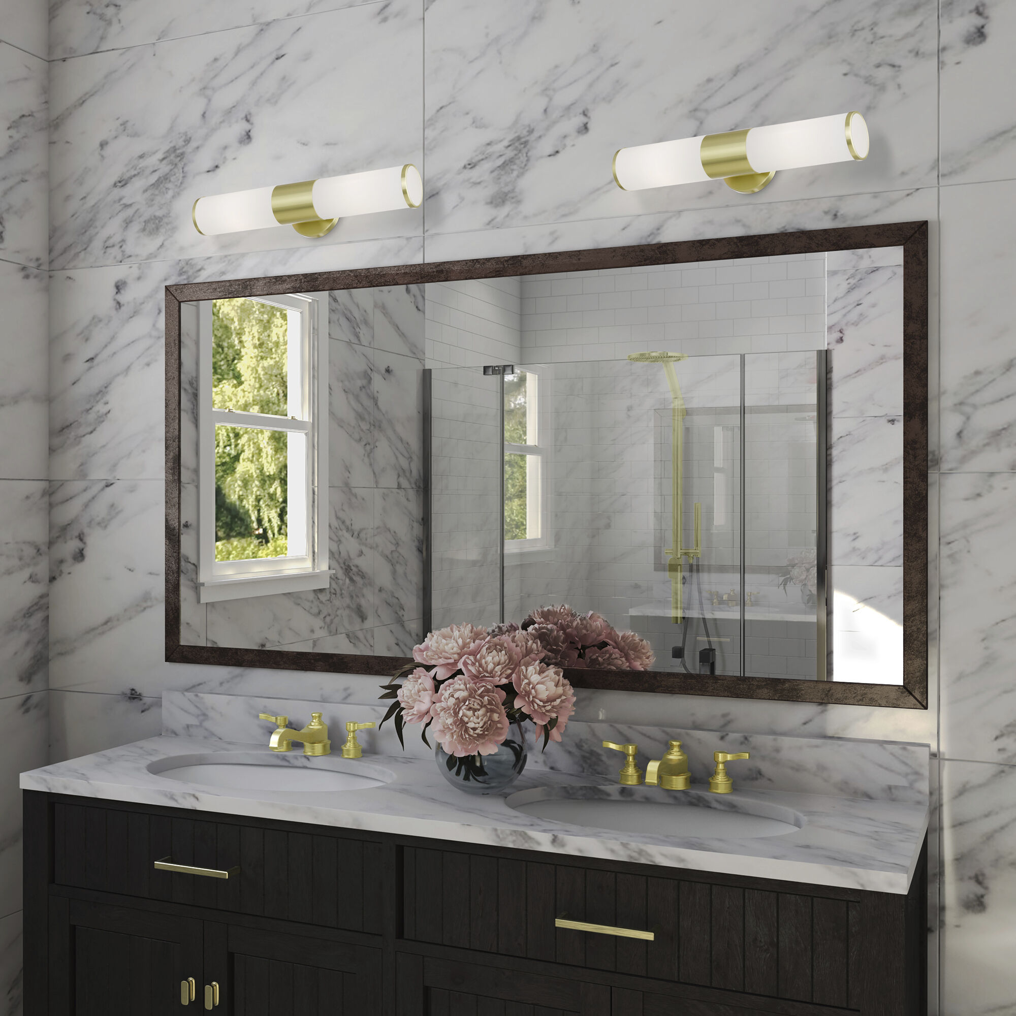 Lindale 2 Light 4.25 inch Satin Brass Vanity Sconce Wall Light