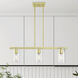 Clarion 3 Light 30 inch Satin Brass Linear Chandelier Ceiling Light