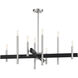 Denmark 8 Light 36 inch Brushed Nickel with Black Accents Chandelier Ceiling Light