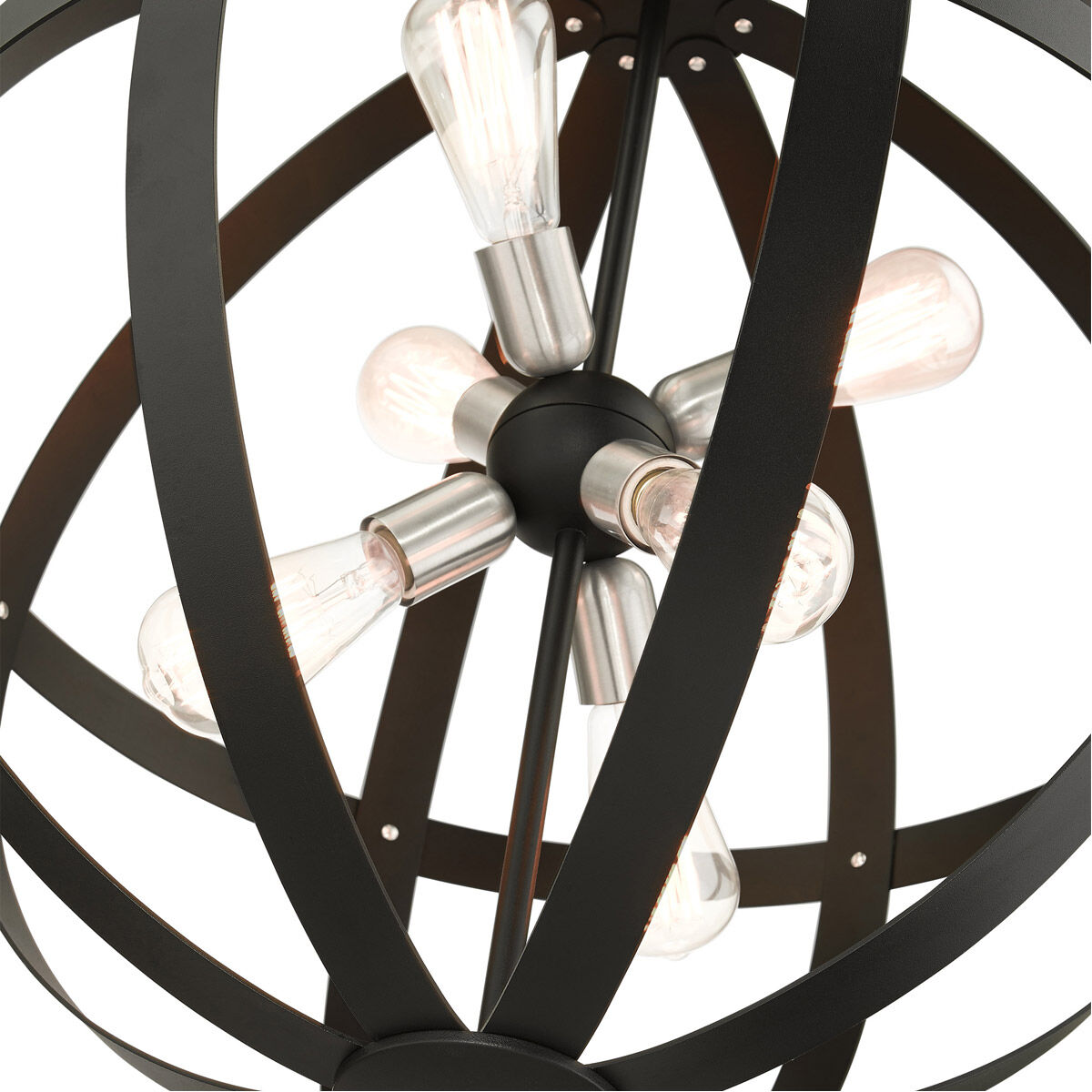 Stoneridge 6 Light 24 inch Textured Black Pendant Chandelier Ceiling Light