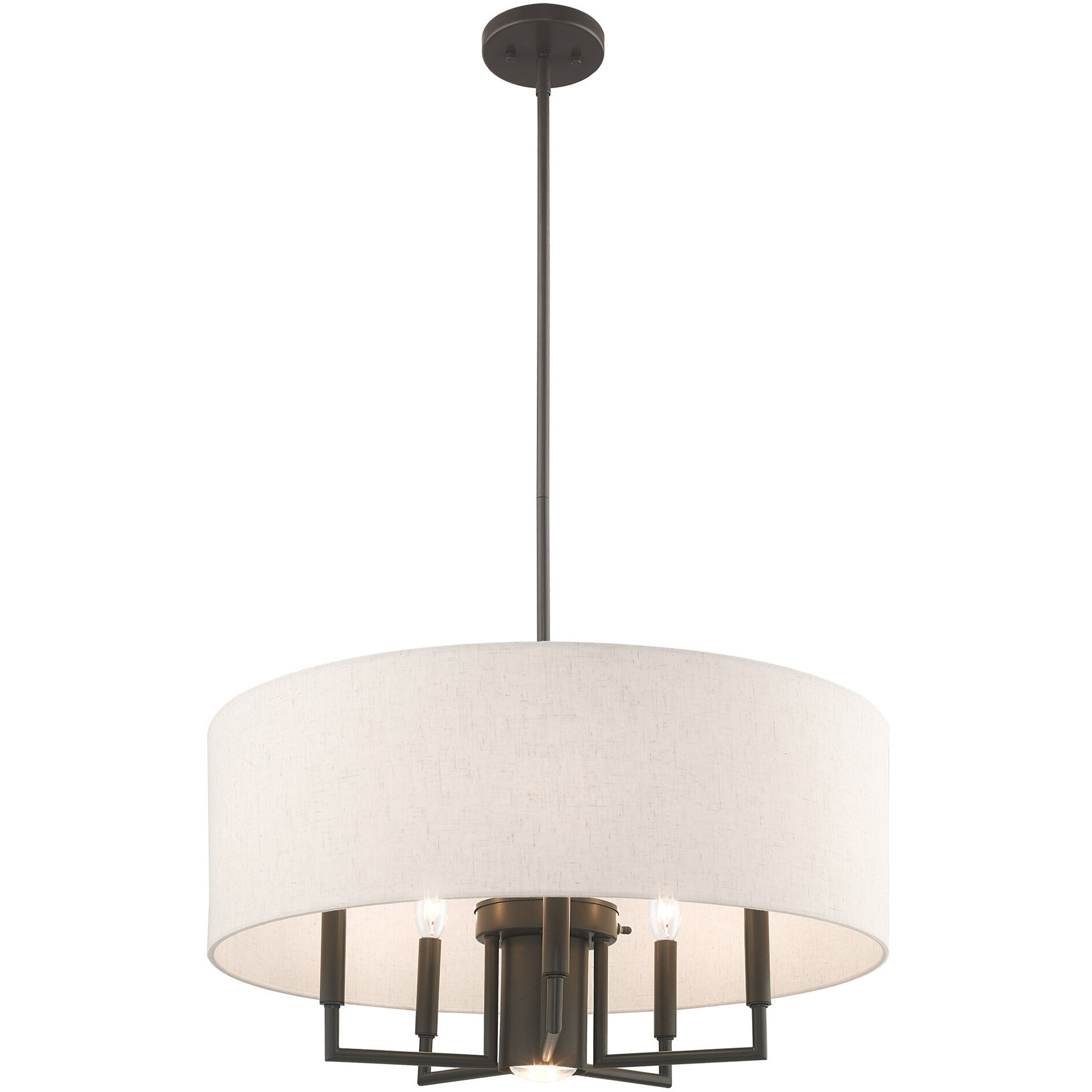 Meridian 6 Light 24 inch English Bronze Pendant Chandelier Ceiling Light