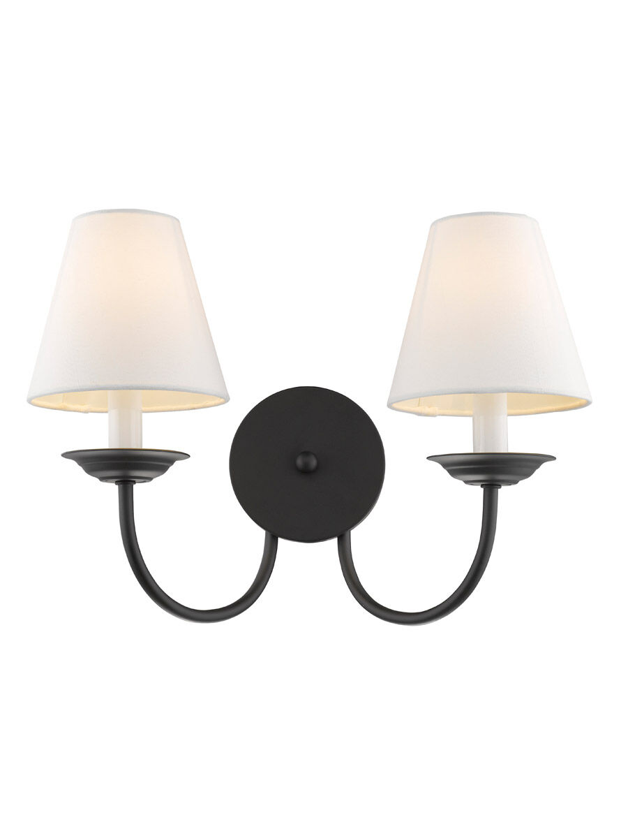Mendham 2 Light 15 inch Black Wall Sconce Wall Light