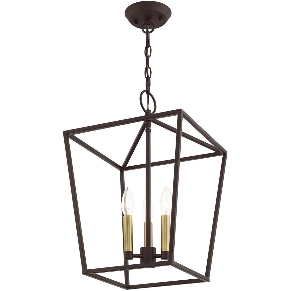 Devone 3 Light 13 inch Bronze Convertible Semi Flush/Lantern Ceiling Light