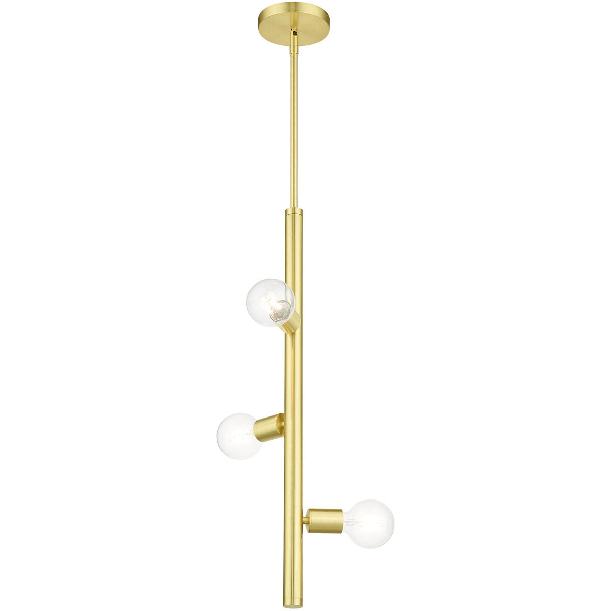 Bannister 3 Light 6 inch Satin Brass Pendant Ceiling Light