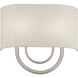 Stratton 2 Light 13 inch Brushed Nickel ADA Wall Sconce Wall Light