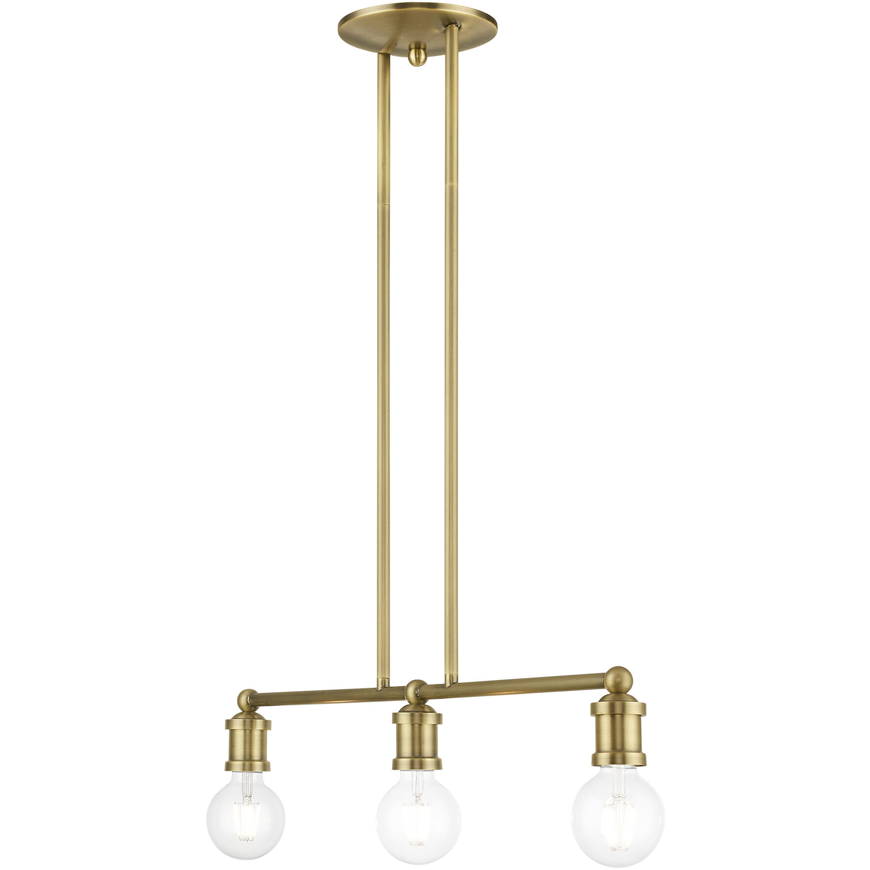 Lansdale 3 Light 24 inch Antique Brass Linear Chandelier Ceiling Light
