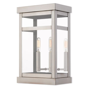 Hopewell 2 Light 15 inch Brushed Nickel Outdoor Wall Lantern