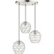 Geometrix 3 Light 20 inch Brushed Nickel Pendant Ceiling Light